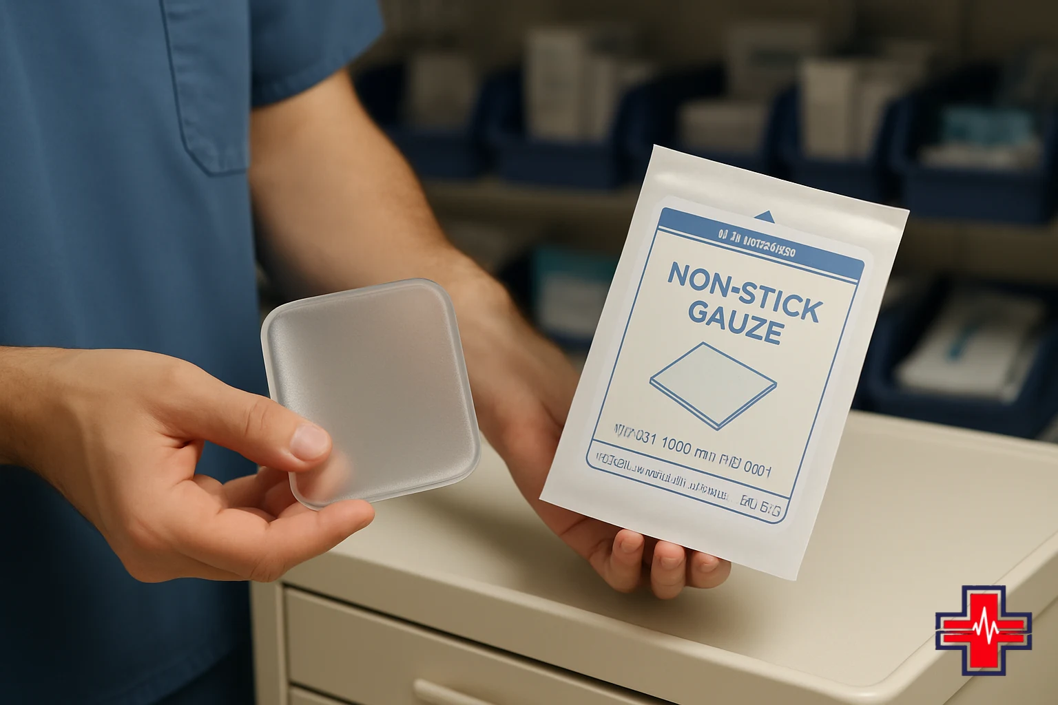 Sterile non-stick hydrogel burn dressing materials and antibiotic ointment for partial-thickness burn wound care