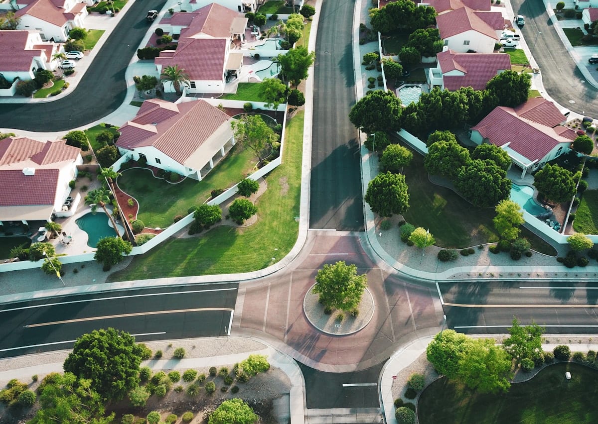 Residential street in Haltom City, TX