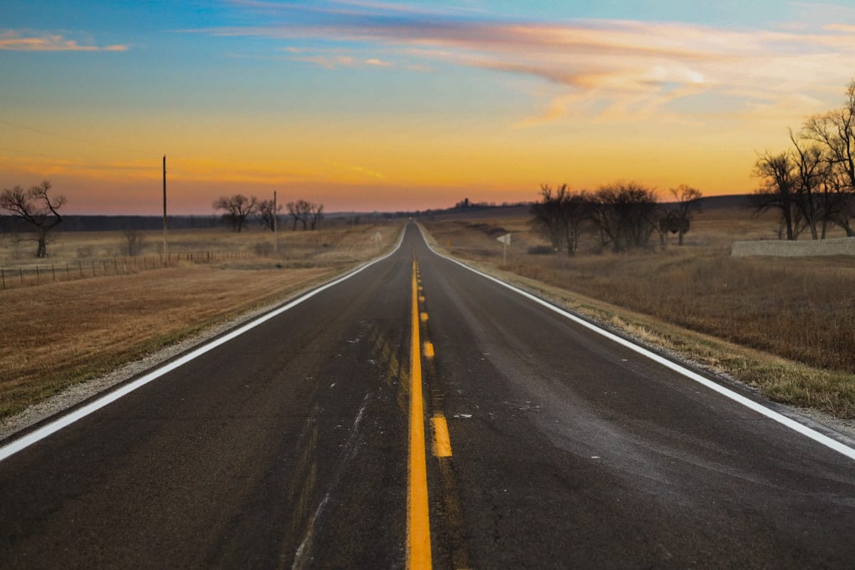 Open country road near Haslet, TX